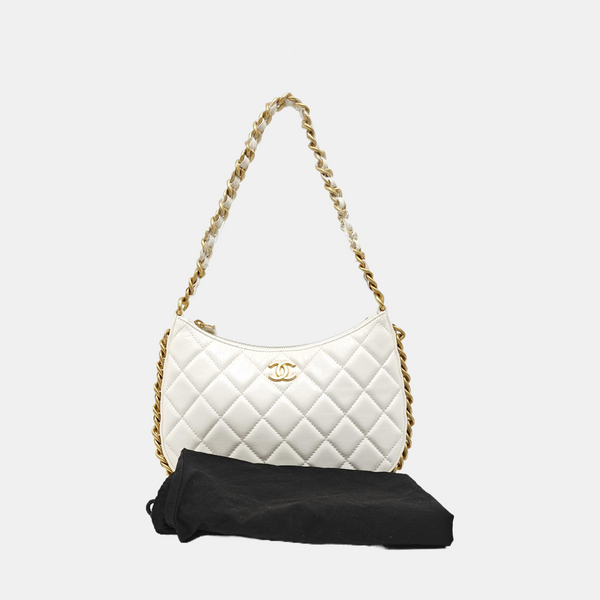 HOBO Small Quilted Lambskin White