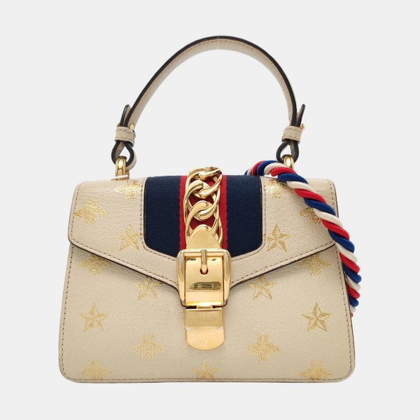 Authenticated pre-owned Sylvie Mini Calfskin White - Shoulder Bag at Looply
