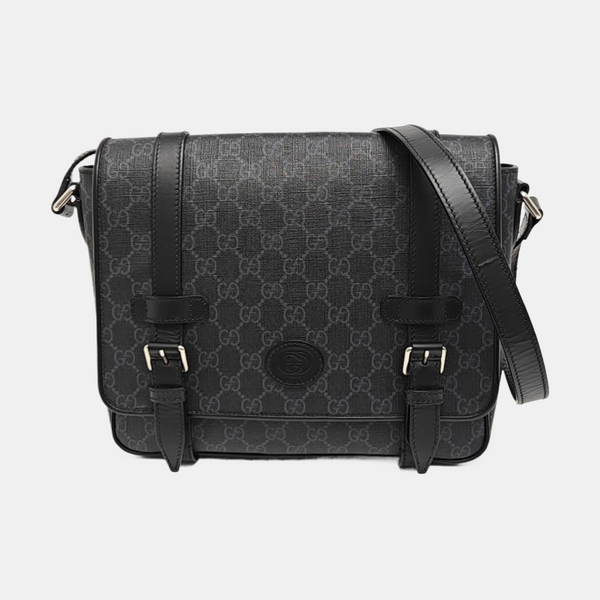 Monogram Coated Canvas Shoulder Bag Black
