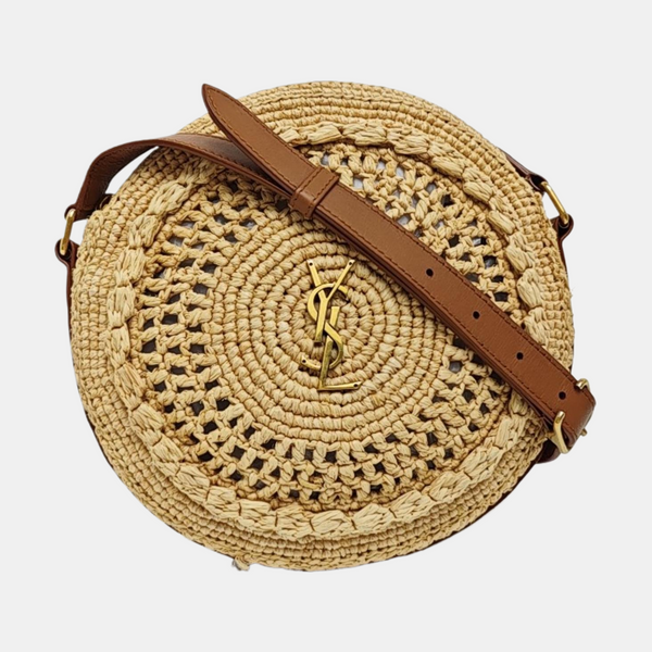 Straw Shoulder Bag Brown