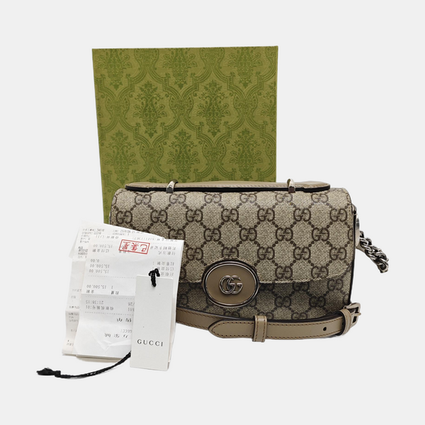 Monogram Coated Canvas Shoulder Bag Gray