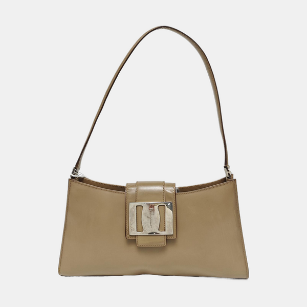 Calfskin Shoulder Bag Beige