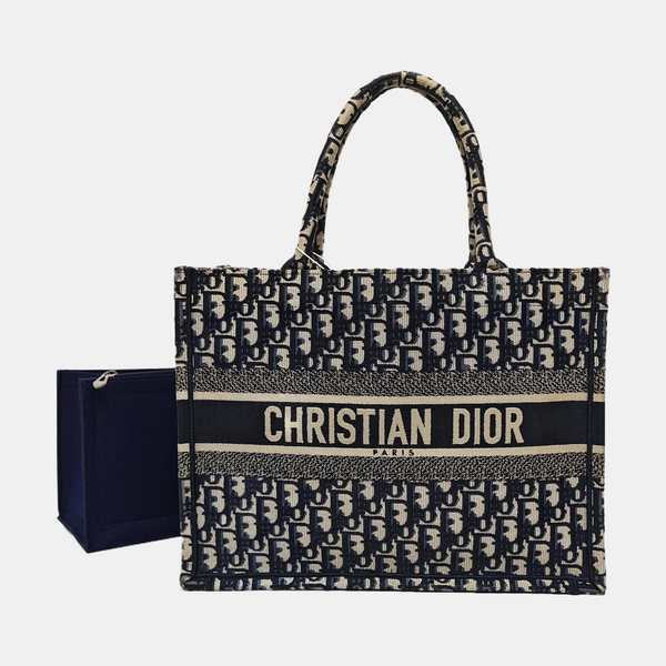 Authenticated pre-owned Book Tote Medium Canvas Blue - Tote Bag at Looply
