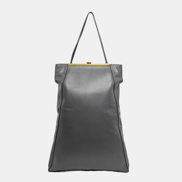 Calfskin Shoulder Bag Gray