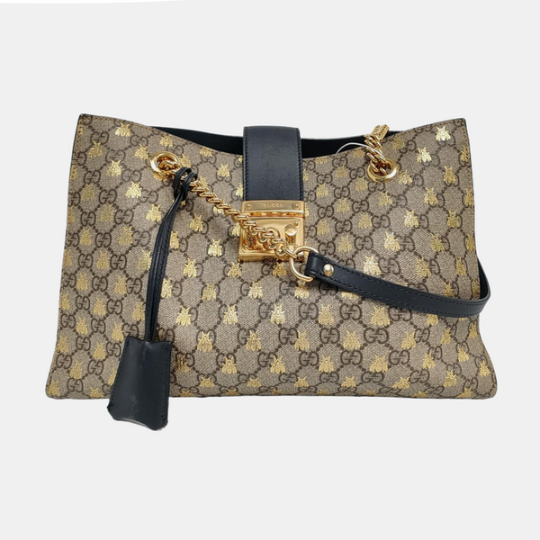 Authenticated pre-owned Padlock Medium Monogram Coated Canvas Brown - Tote Bag at Looply