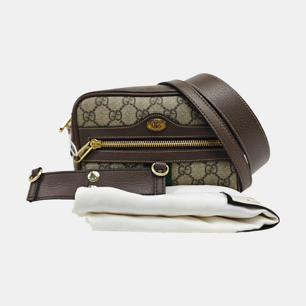 Ophidia Small Monogram Coated Canvas Beige