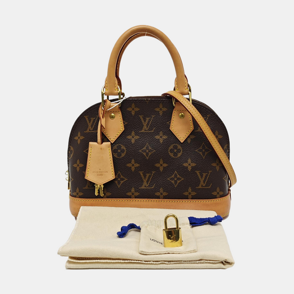 ALMA BB Monogram Coated Canvas Brown