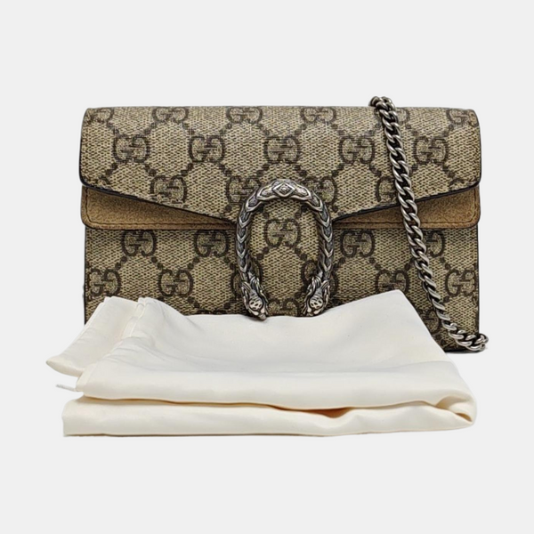 Dionysus Super Mini Monogram Coated Canvas Beige