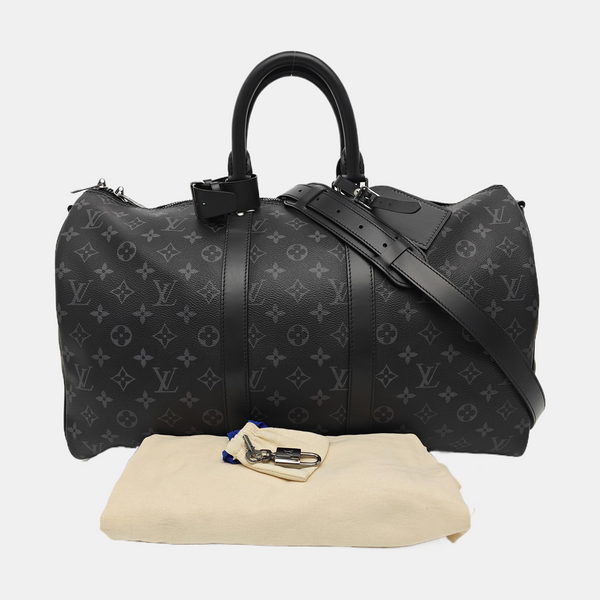 KEEPALL 45 Monogram Coated Canvas Black