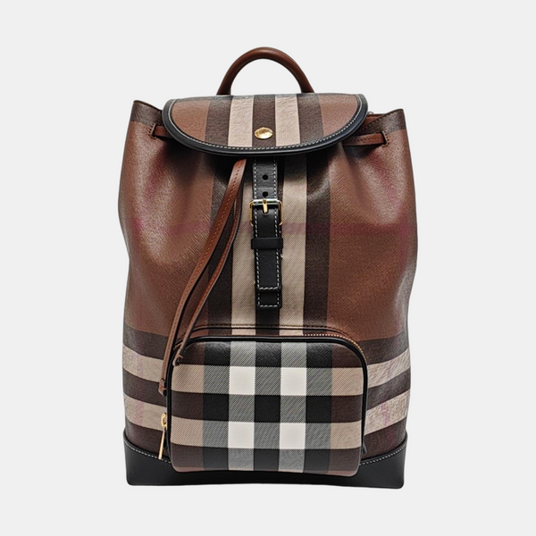 Coated Canvas Backpack Brown