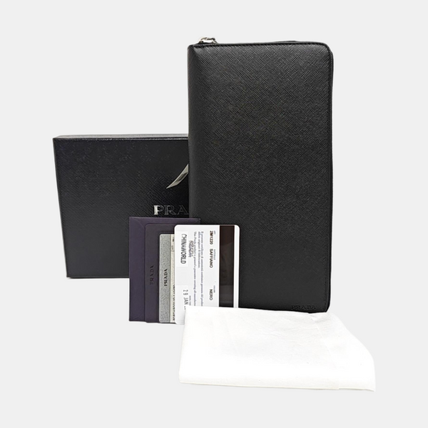 Saffiano Calfskin Clutch Black