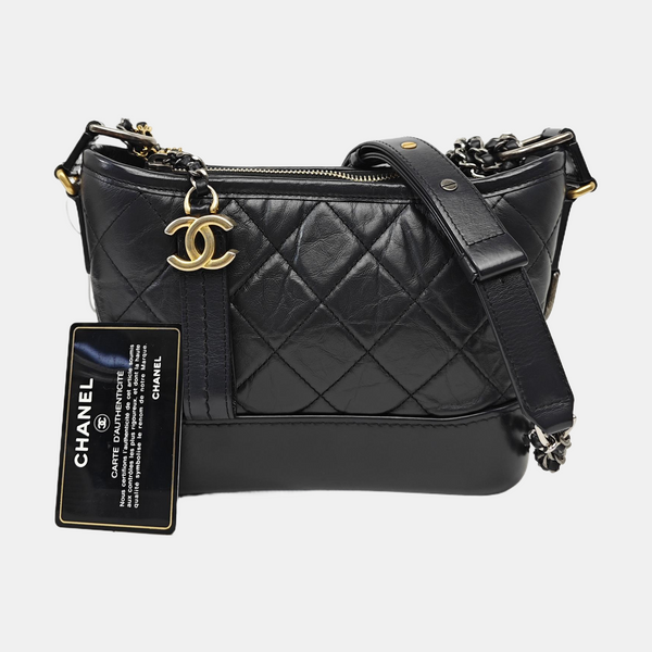 GABRIELLE Small Quilted Calfskin Gray