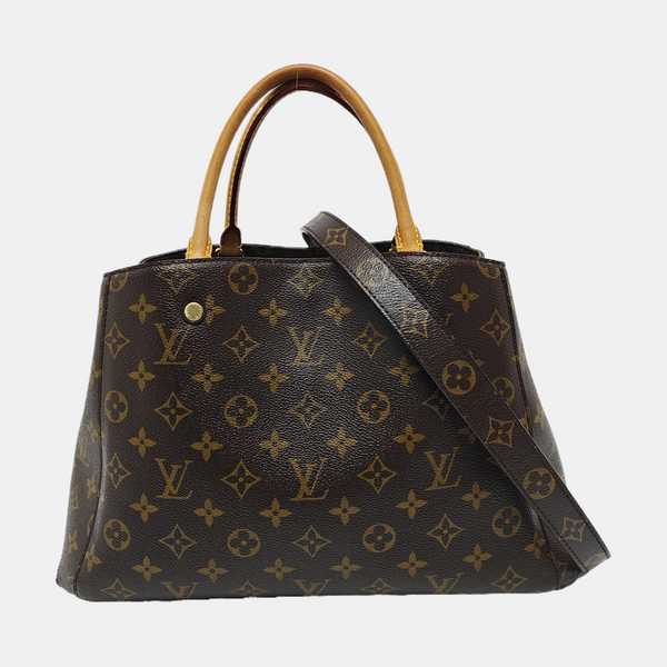 MONTAIGNE GM Monogram Coated Canvas Brown