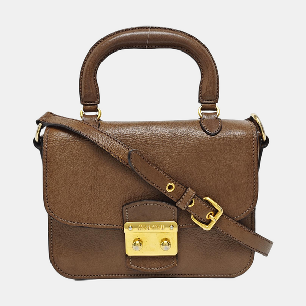 Calfskin Shoulder Bag Brown