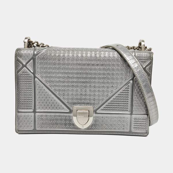 Authenticated pre-owned Diorama Medium Calfskin Grey - Shoulder Bag at Looply