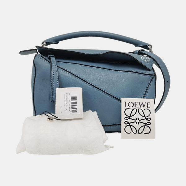 Authenticated pre-owned Puzzle Small Calfskin Blue - Shoulder Bag at Looply