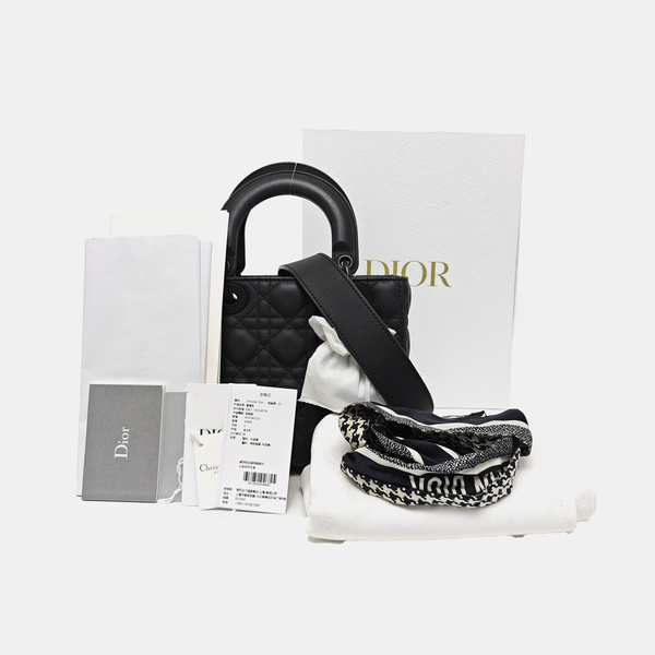 Lady Dior Small Cannage Calfskin Black
