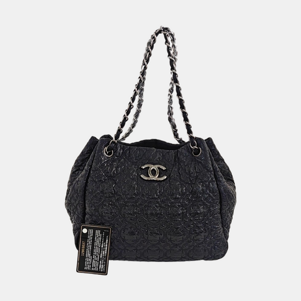 Quilted Calfskin Top Handle Bag Blue