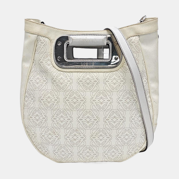 Monogram Calfskin Shoulder Bag White