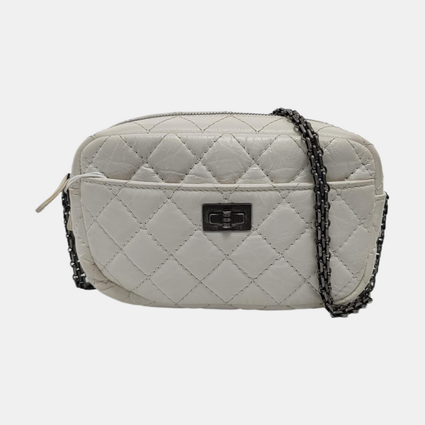 Authenticated pre-owned 2.55 Quilted Calfskin White - Crossbody Bag at Looply
