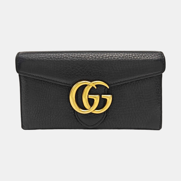 GG Marmont Super Mini Calfskin Black Wallet