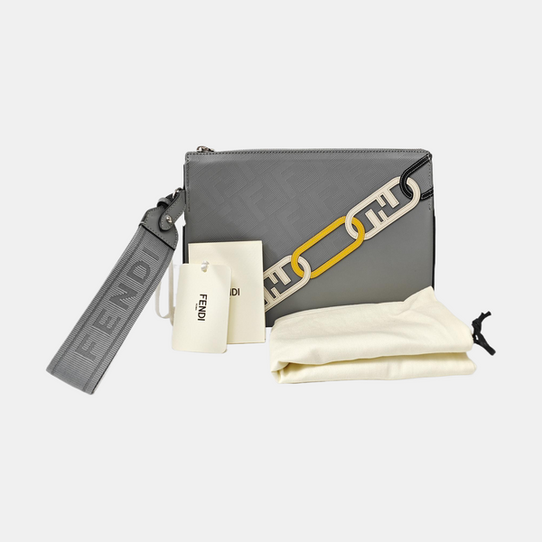 Calfskin Clutch Small Gray
