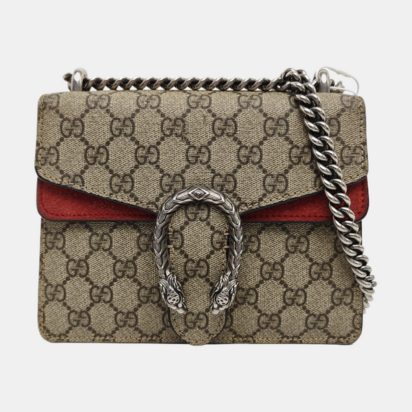 Dionysus Mini Monogram Coated Canvas Beige