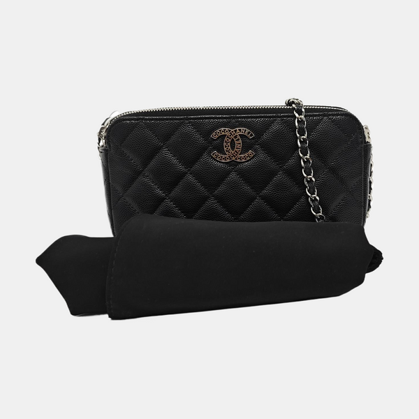 Quilted Grained Calfskin Black