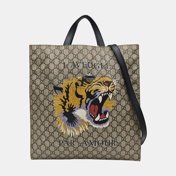 Monogram Coated Canvas Tote Bag Beige