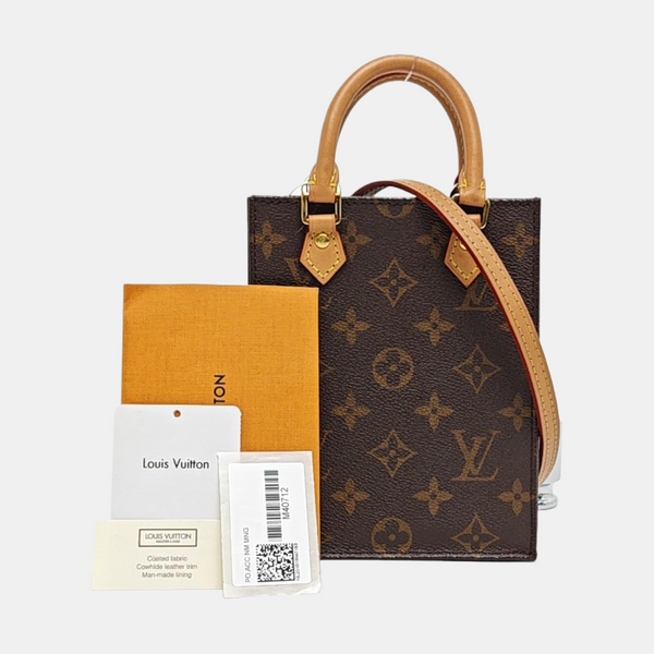 SAC PLAT Mini Monogram Coated Canvas Brown