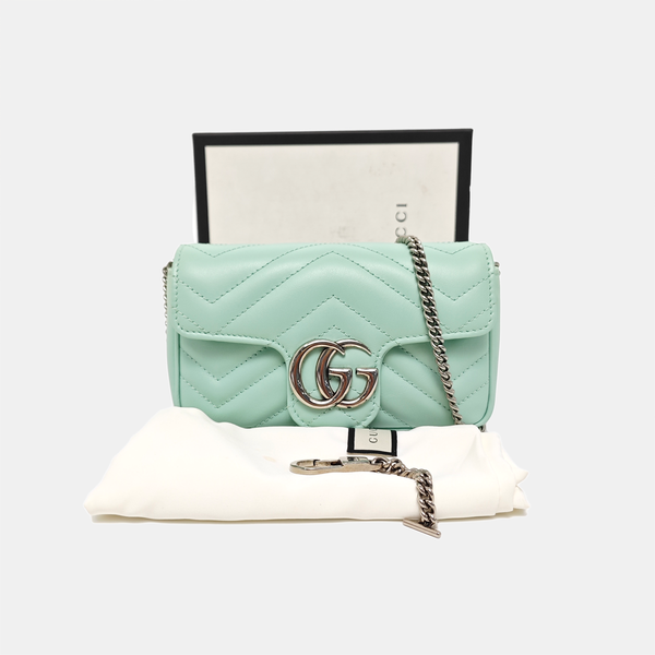GG Marmont Mini Quilted Calfskin Green
