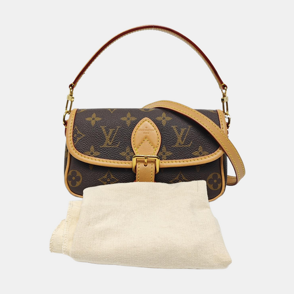 DIANE Nano Monogram Coated Canvas Brown