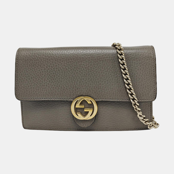 Authenticated pre-owned Interlocking G Calfskin Grey - Shoulder Bag at Looply