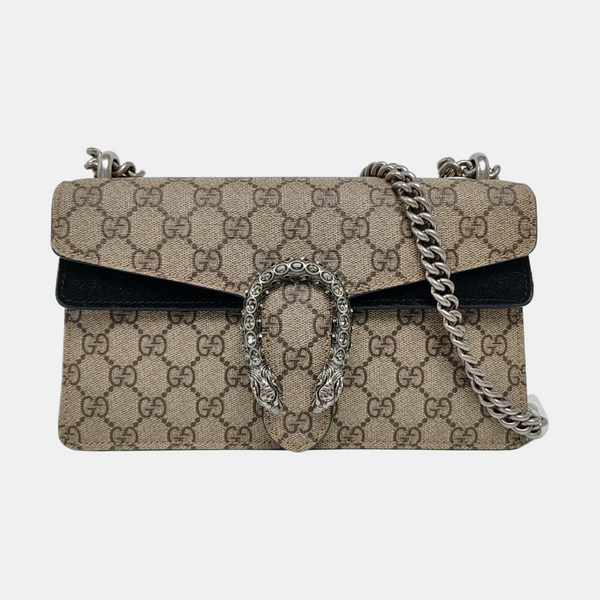 Dionysus Small Monogram Coated Canvas Beige