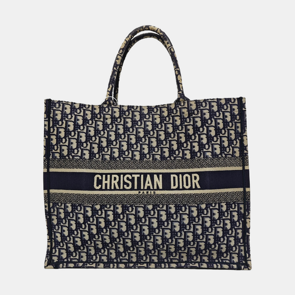 Book Tote Large Oblique Canvas Blue