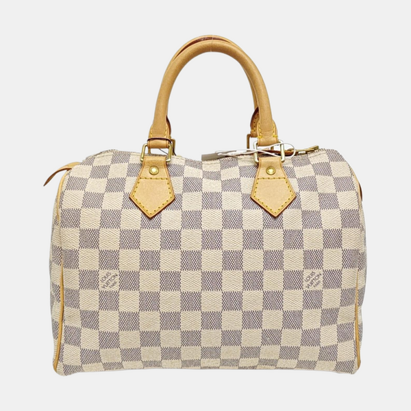 SPEEDY 25 Damier Azur Coated Canvas White