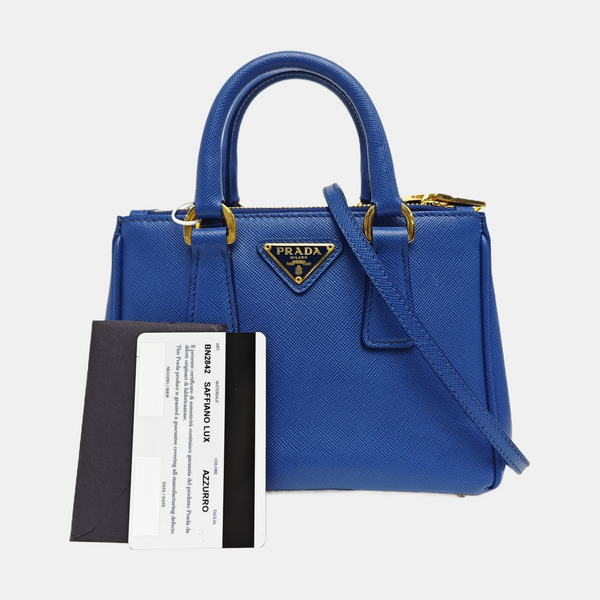Galleria Super Mini Saffiano Calfskin Blue