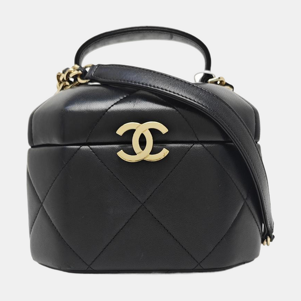 VANITY CASE Small Quilted Lambskin Black