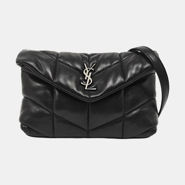 Quilted Calfskin Shoulder Bag Black