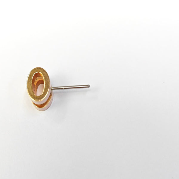 Pop H Metal Rose Gold Stud Earrings