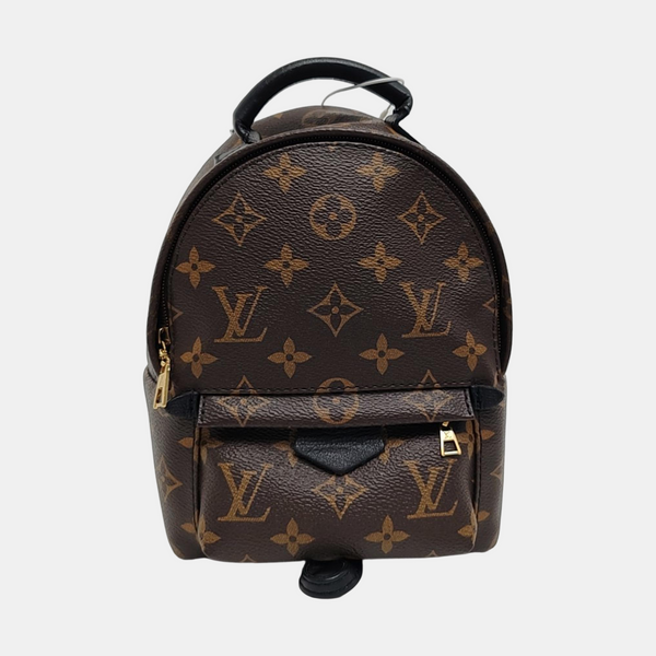 Authenticated pre-owned PALM SPRINGS Mini Monogram Coated Canvas Brown - Backpack at Looply