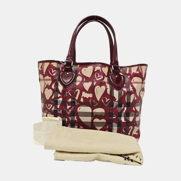 Coated Canvas Tote Bag Red