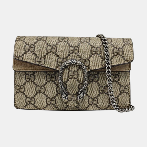 Dionysus Super Mini Monogram Coated Canvas Beige