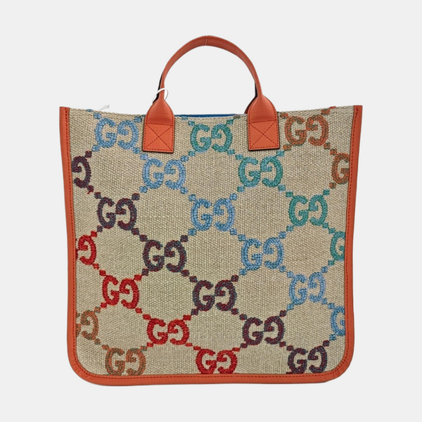 Monogram Fabric Tote Bag Beige