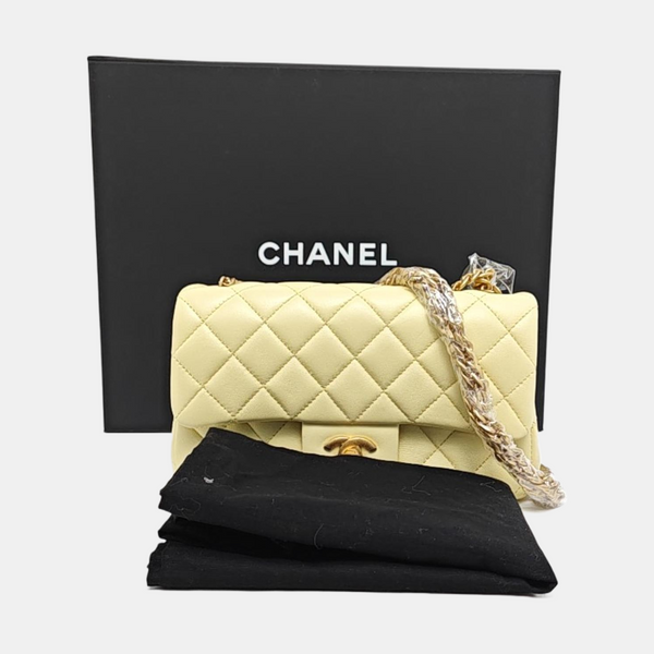 CLASSIC FLAP Mini Quilted Lambskin Yellow