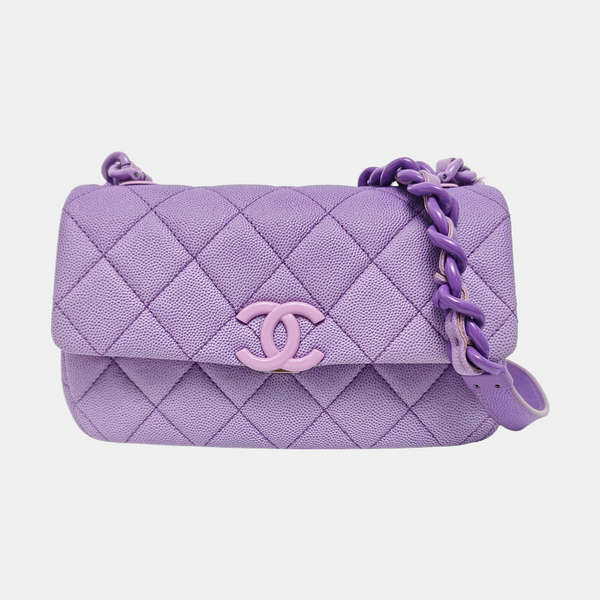 Quilted Grained Calfskin Purple