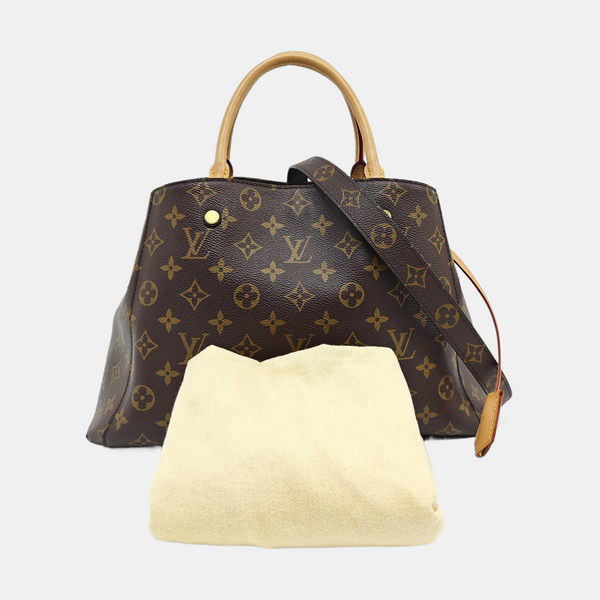 MONTAIGNE GM Monogram Coated Canvas Brown