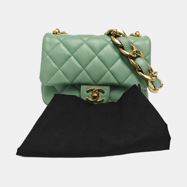CLASSIC FLAP Small Quilted Lambskin Green