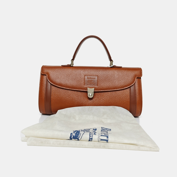 Calfskin Top Handle Bag Brown