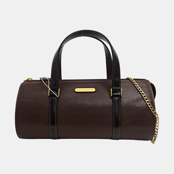 Calfskin Top Handle Bag Brown
